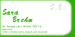 sara brehm business card